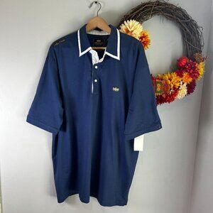 Akademiks Mens Fresh Jersey Polo Shirt Short Sleeve XTRA-LARGE XL in Navy
